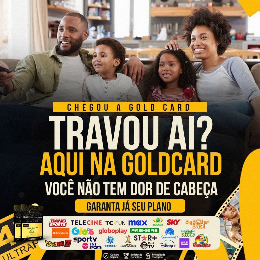 Gold Card TV - Promoção São João. A melhor IPTV do Brasil para sua TV, TV Box e Smart TV.